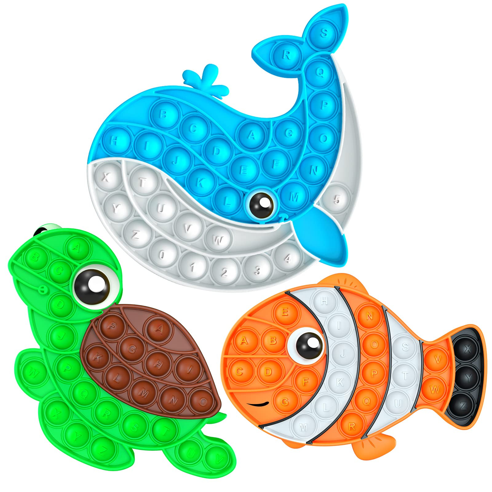3 Pack Push Bubble Fidget Sensory Toys, Sensory Fidget Poppers Push Bubble Toy, Silicone Squeeze ... | Amazon (US)