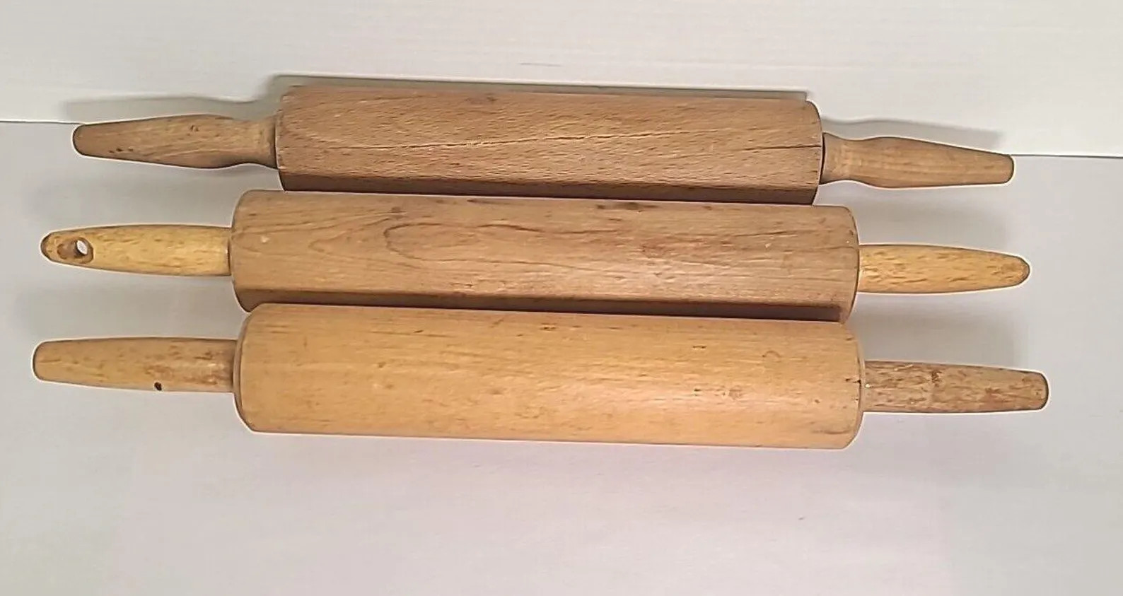 3 Vintage Primitive Wooden Rolling Pins Plain Handles Farmhouse - Etsy | Etsy (US)