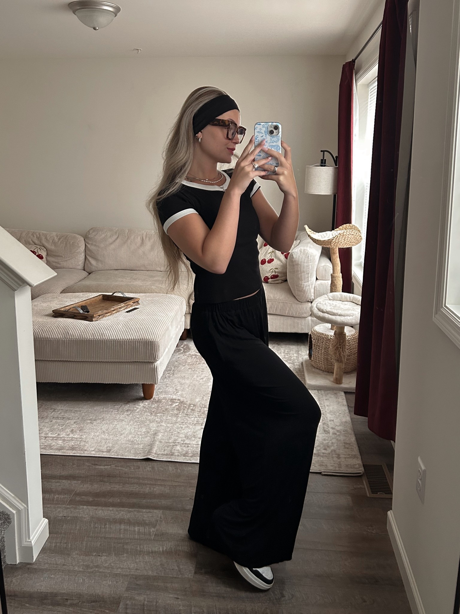 a perfect comfy cozy wfh outfit, all from Amazon🤍 

Bluelight glasses and thick headband are my fav!!

Amazon finds, black pants, fall outfit inspo

#LTKFindsUnder50 #LTKShoeCrush #LTKFindsUnder100