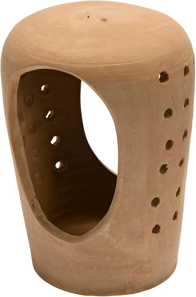 Creative Co-Op Handmade Terracotta Candle Holder with Cutouts Candleholders, 5" L x 5" W x 8" H, ... | Amazon (US)