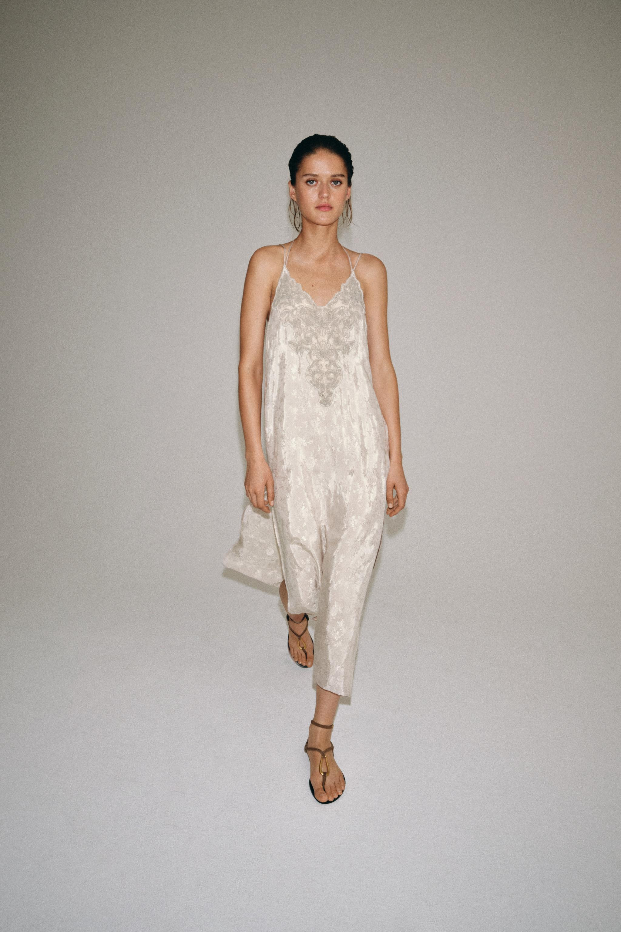 ZW COLLECTION EMBROIDERED JACQUARD DRESS | Zara US