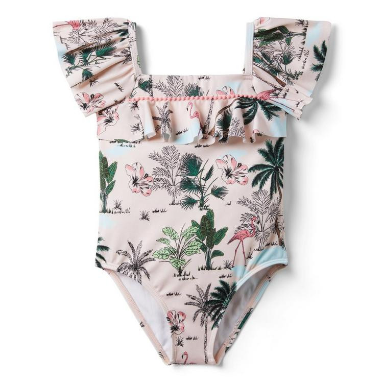 Tropical Ruffle Sleeve Swimsuit | Janie and Jack