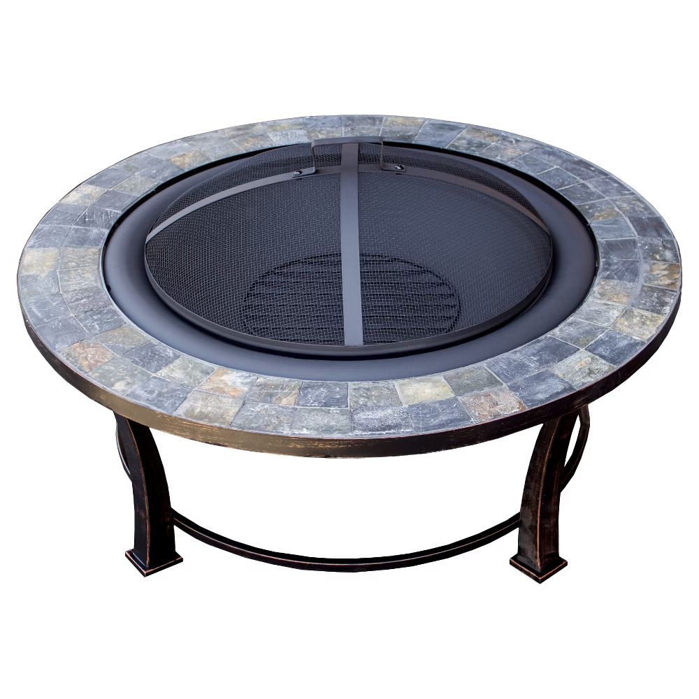 22"" AZ Patio Heaters Woodburning Round Slated Top Fire Pit | Target