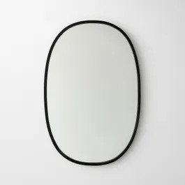Hub Black Oval Wall Mirror 18" x 24" | Unison
