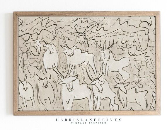 Original Art Print  artist Abstract Animal Herd - Etsy | Etsy (US)