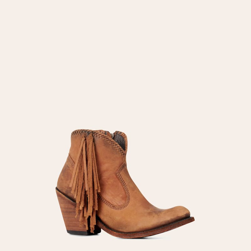 Liberty Black Women's Chloe Vegas Faggio Tan Fringe Round Toe Booties | Cavender's
