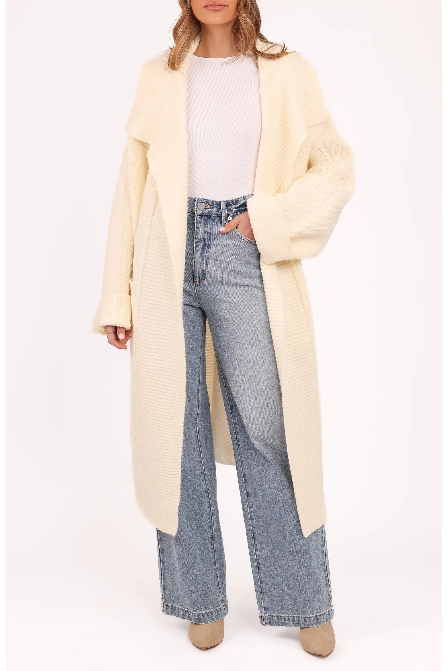 Petal & Pup Nova Longline Cable Knit Cardigan (Women) | Nordstrom | Nordstrom