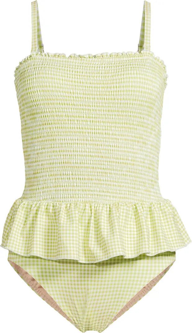 Smocked Bandeau Peplum One Piece Swimsuit | Nordstrom