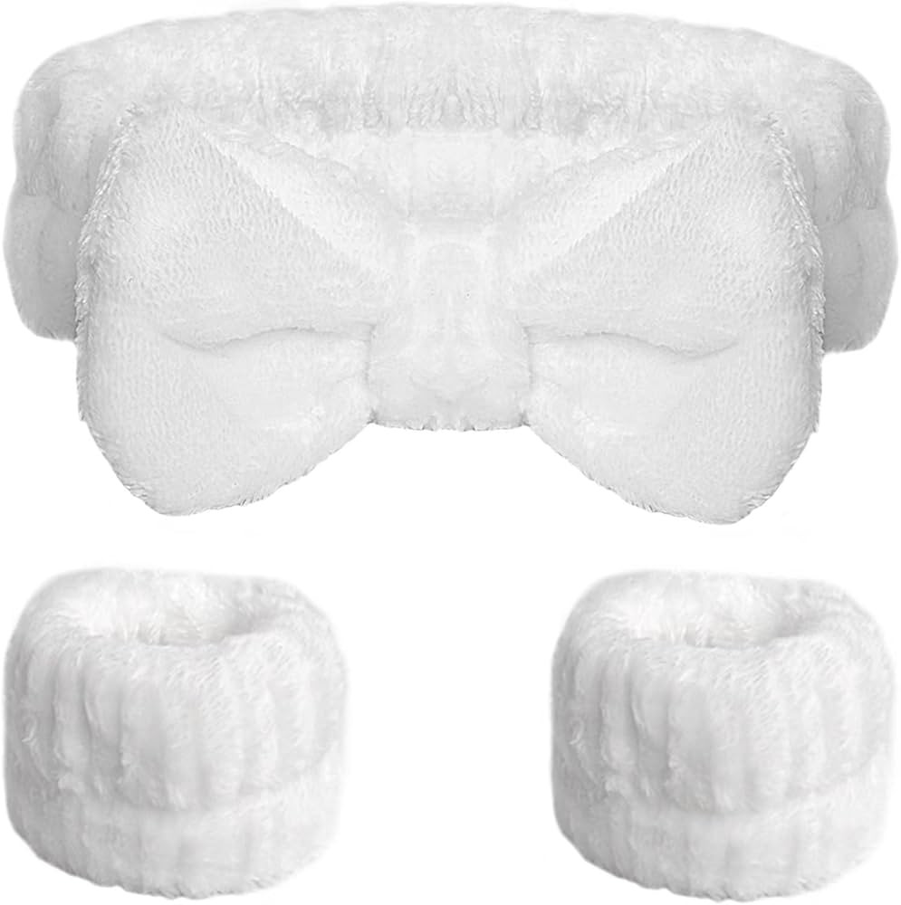WSYUB Spa Headband and Wristband Set, Face Wash Headband, Makeup Skincare Headband Wrist Bands fo... | Amazon (US)