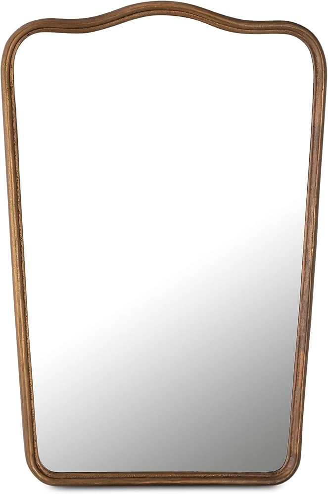 Jossan Mirror, Scalloped Cast Aluminum Frame, Brass Finish | Amazon (US)