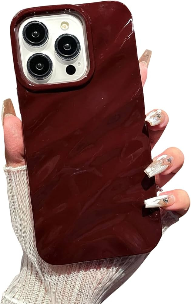 for iPhone 15 Pro Case Curly Wavy Water Ripple Pattern Shape, Aesthetic Cute Wave Glossy Protecti... | Amazon (US)