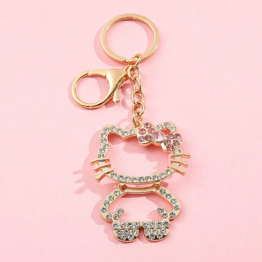 Cute Crystal Masonry Keychain Metal Backpack Pendant Keychain Ring Fashion Keychain Party Gift To... | SHEIN