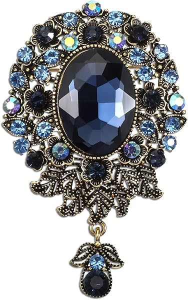 Vintage Teardrop Rhinestone Brooch Crystal Diamond Wedding Brooches and Pins Flower Badge Boutonn... | Amazon (US)