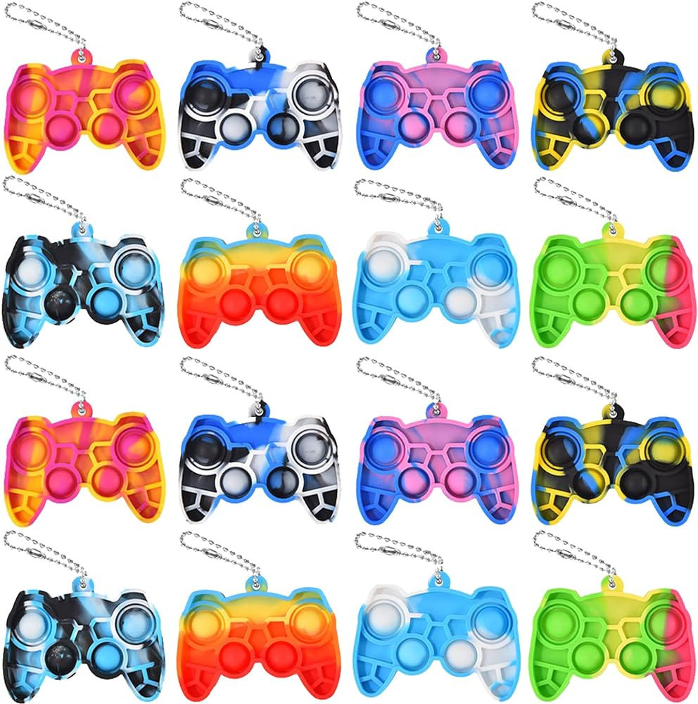 WHGAMNCE 16 Pcs Mini Pop Fidget Keychain,Tiny Push Pop Fidget Toy Back,Fidget Toys Bulk,Keychain ... | Amazon (US)