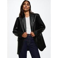Mango Faux Leather Blazer | Very (UK)