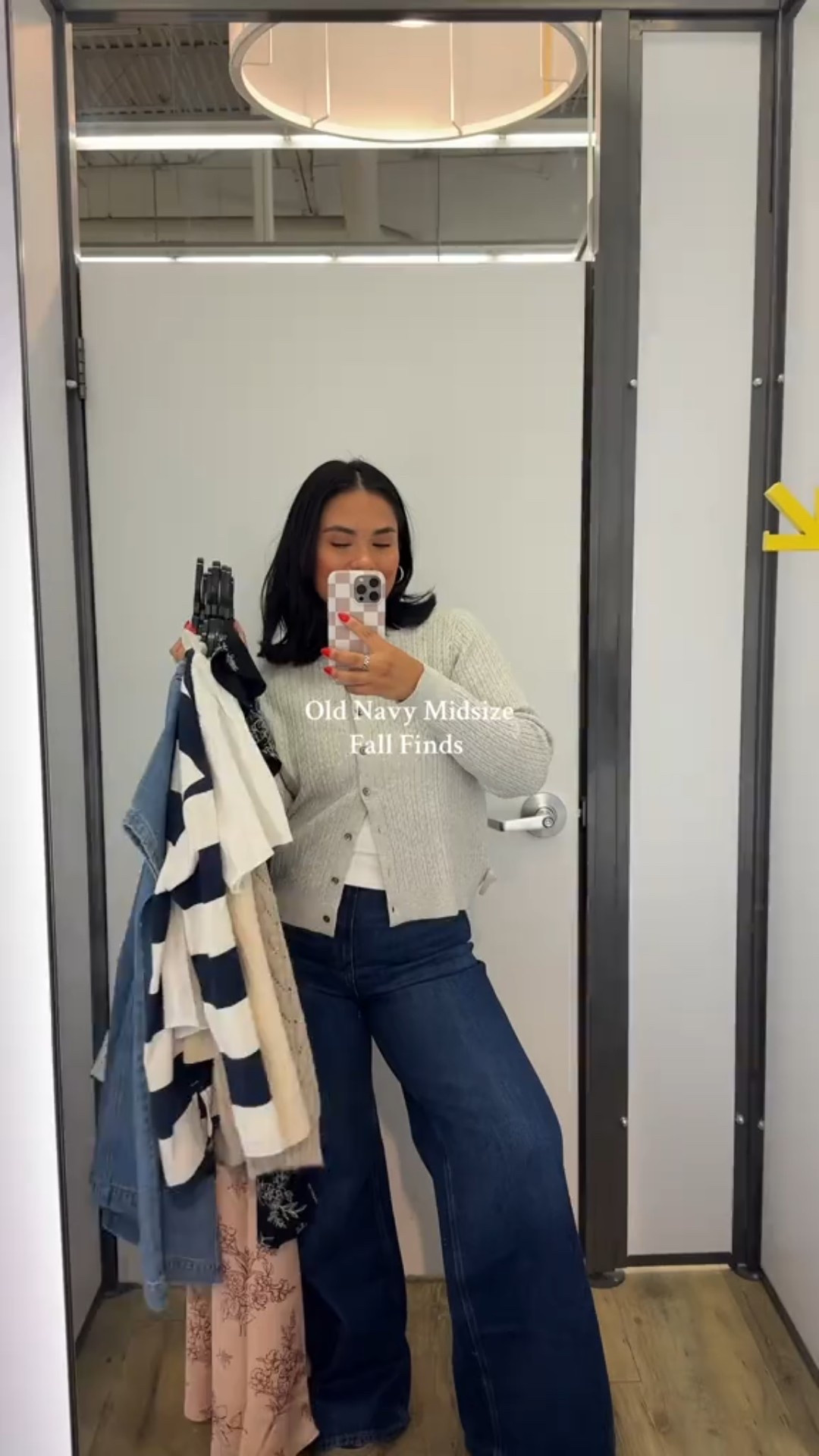 Jeans in size 8 
Cardigans all in size large 
Dresses in size Medium 
Rugby shirt in large 

#LTKStyleTip #LTKMidsize #LTKFindsUnder50