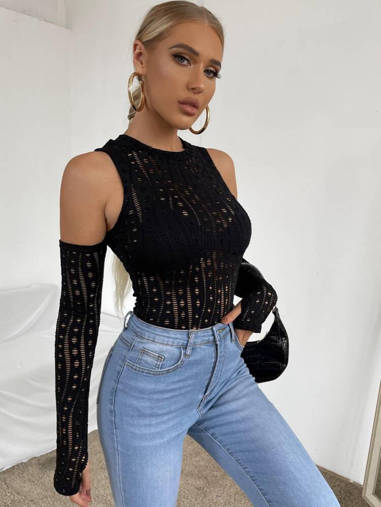 Sexy Vlak T-shirt Uitgeknipt | SHEIN