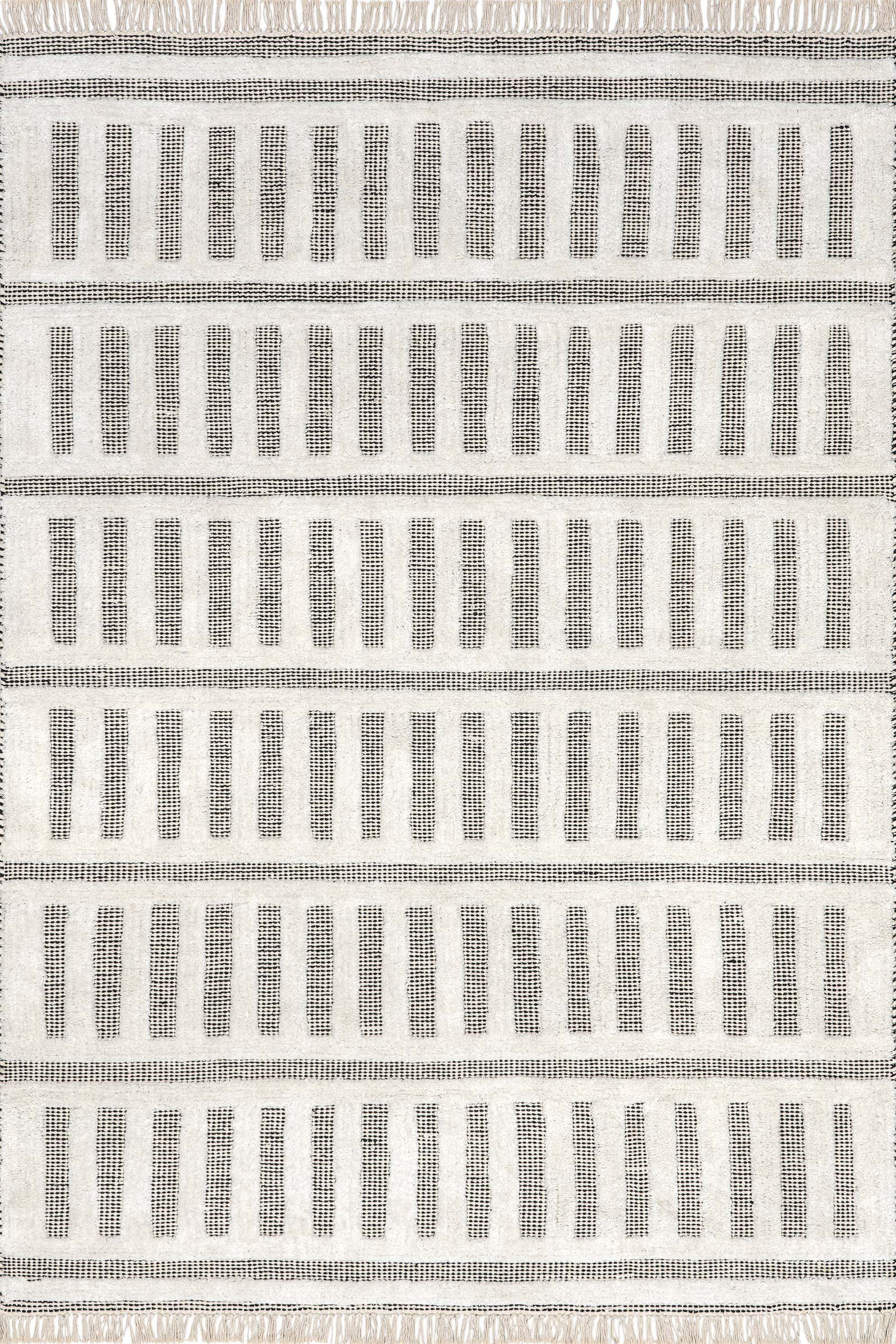 Merrick Tasseled Cotton Rug | Black | Rugs USA