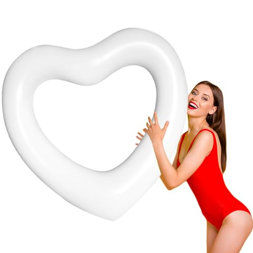 ZHUYNXIR Heart Swimming Pool Float Loungers Tube, Water Fun Beach Party Toys for Kids，Birthday ... | Amazon (US)