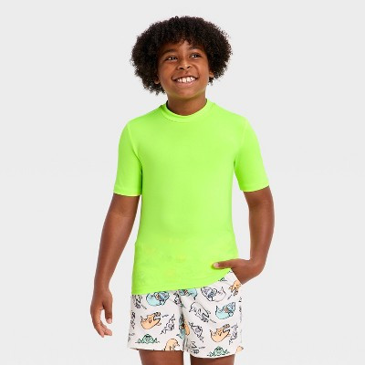 Boys' Rash Guard Tops - Cat & Jack™ Lime XS | Target