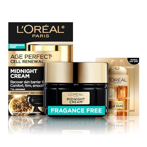 L'Oreal Paris Age Perfect Anti-Aging Midnight Cream 1.7 Oz + Serum Sample | Fragrance-Free Face Moisturizer with Vitamin E and Antioxidants, Non-Greasy Night Face Cream, Reduces Wrinkles and Firms Skin | Amazon (US)