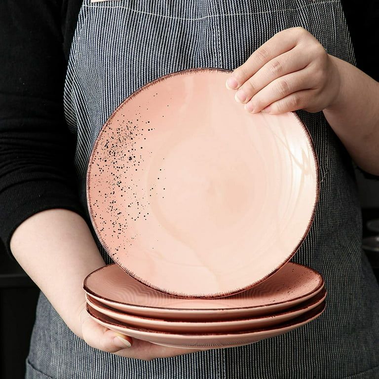 vancasso Navia Jardin Dessert Plate Set of 4, Stoneware Vintage Look Pink Dinnerware Tableware, 8... | Walmart (US)