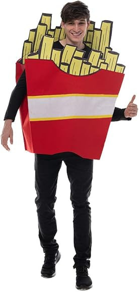 EraSpooky Adult's French Fries Costume Halloween Couple Match Food Outfit Red | Amazon (US)