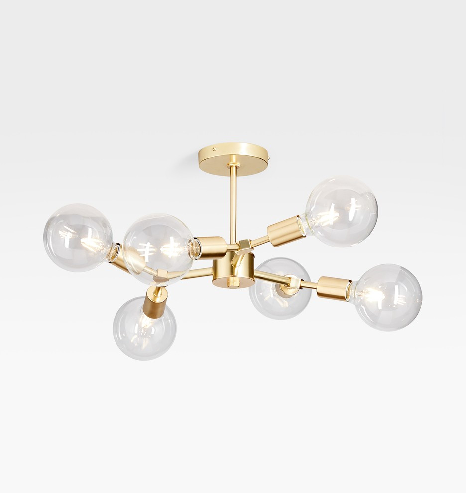 Salem 18" Semi-Flush Bare-Bulb Fixture | Rejuvenation