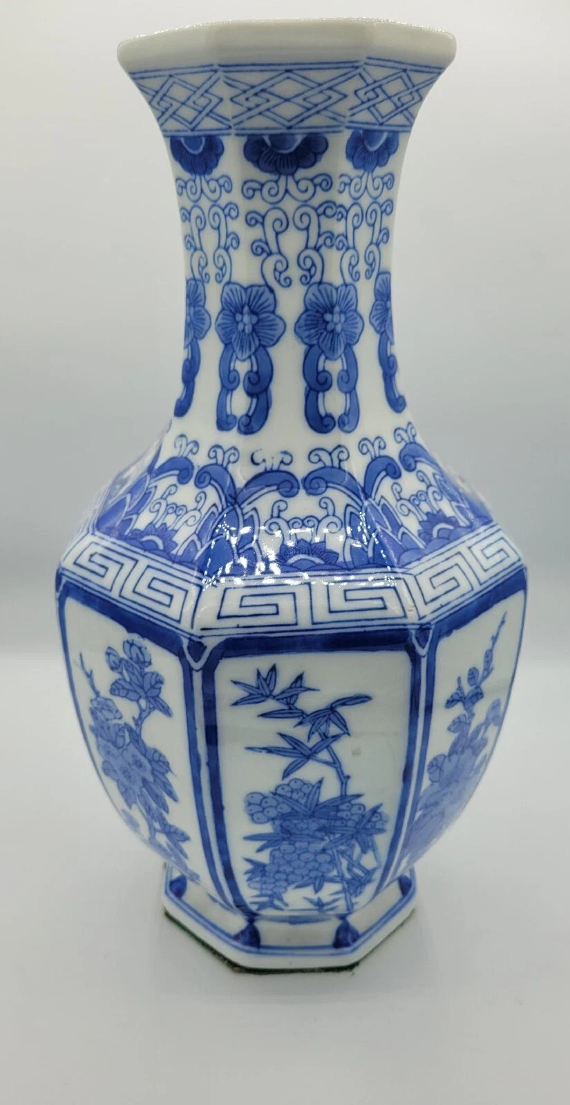 Vintage Chinese Asian Blue & White Porcelain Vase Floral Pattern 14'' Tall  | eBay | eBay US
