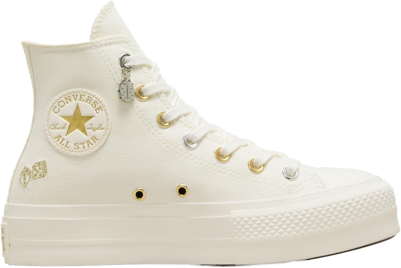 Converse CTAS High Top Womens Shoes, Egret/Gold/Silver, Size 8 | Amazon (US)