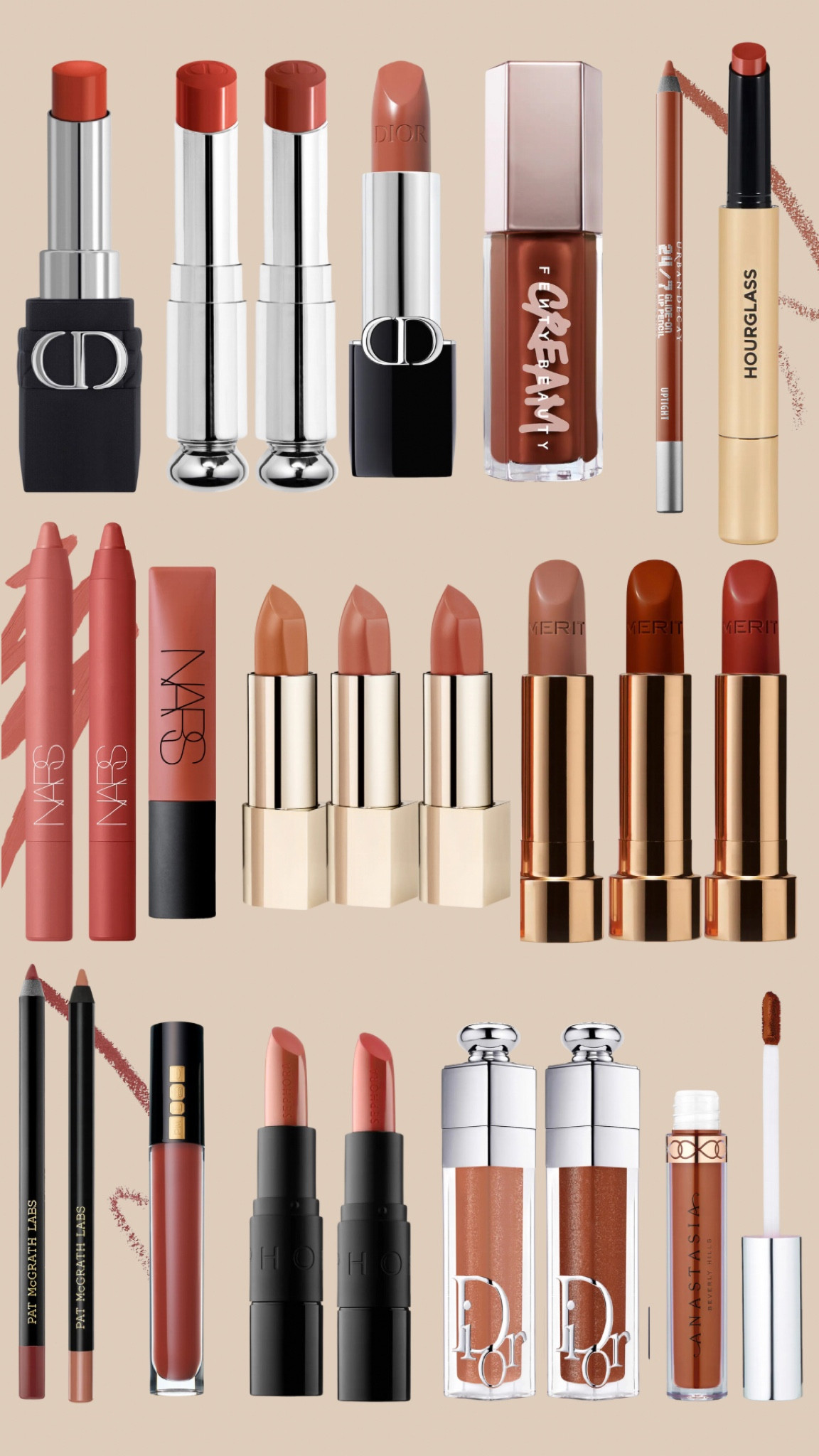 Sephora sale lipstick for autumns, true autumn, soft autumn, dark autumn, color analysis, hocautumn, house of Colour autumn, neutral, warm pink, brown, warm red, brick, nars, rare beauty, fenty, Dior, Pat McGrath,hourglass, urban decay, lip pencil, lip liner, lip gloss, long wear, liquid lipstick, matte, satin, warm undertones