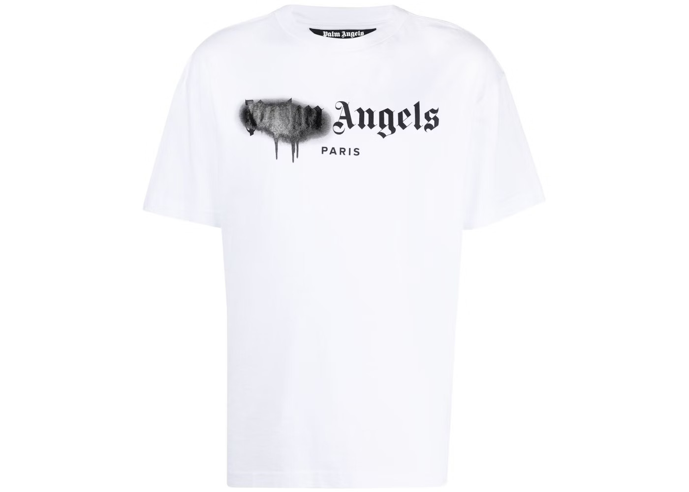 Palm Angels Paris Sprayed Logo T-shirtWhite | StockX