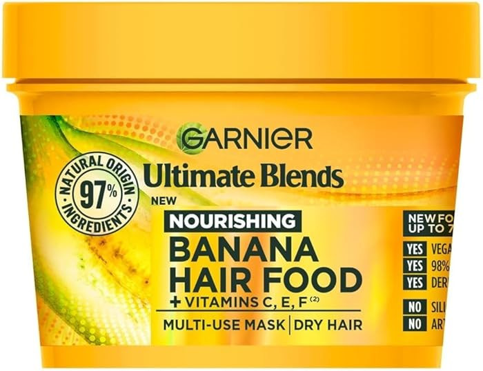 Garnier Ultimate Blends Hair Food Banana 3-in-1 Dry Hair Mask Treatment 390ml | Amazon (US)
