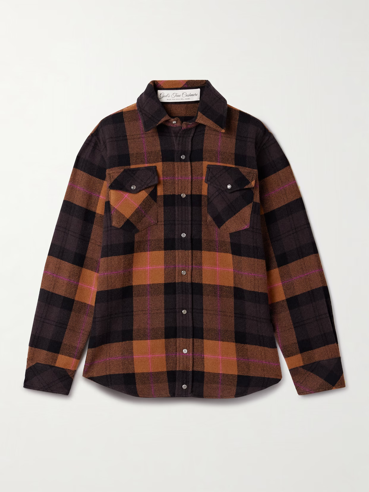 God's True Cashmere - Checked Cashmere Shirt - Brown | NET-A-PORTER (UK & EU)