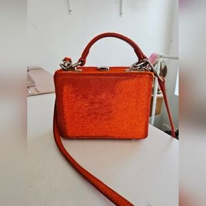 Brandon Blackwood Burnt orange Pony hair Mini Kendrick Trunk Bag | Poshmark
