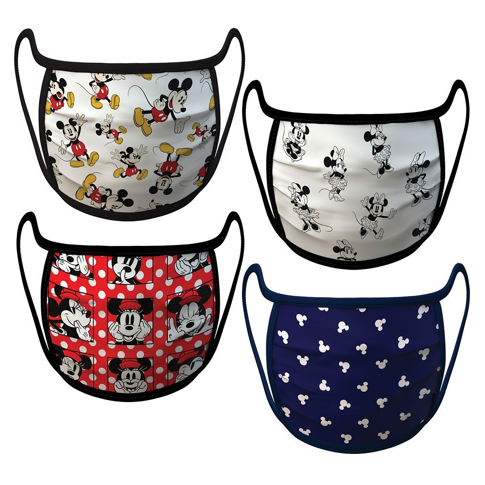 Mickey and Minnie Mouse Cloth Face Masks 4-Pack Set | shopDisney