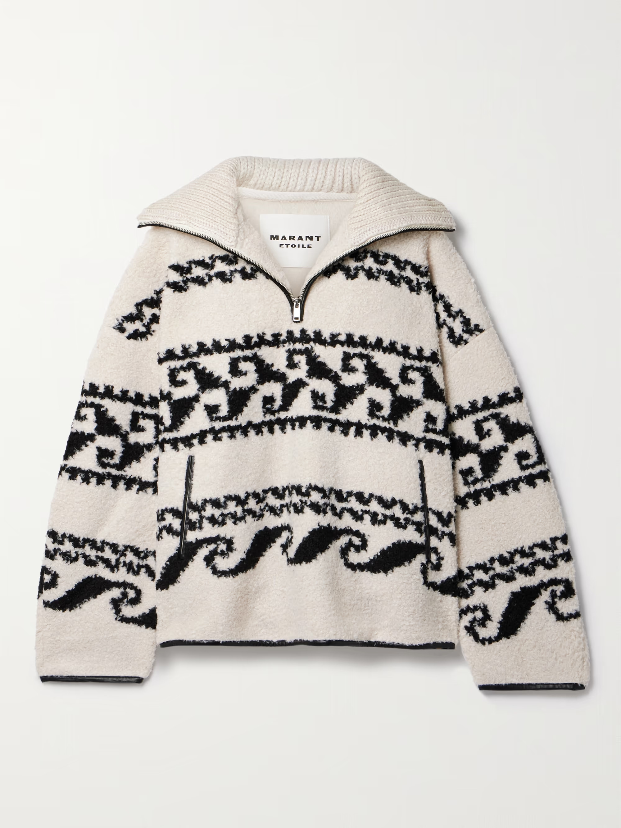 Marner faux leather-trimmed printed fleece sweatshirt | NET-A-PORTER (UK & EU)