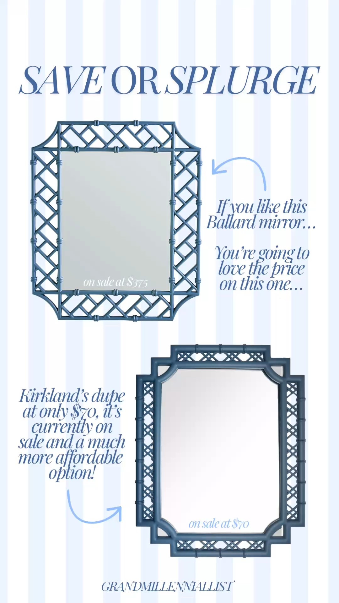 Save or Solurge? Mirror options from Ballard Designs vs. Kirklands

#LTKHome
