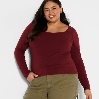 Women's Long Sleeve Square Neck T-Shirt - Wild Fable™ | Target