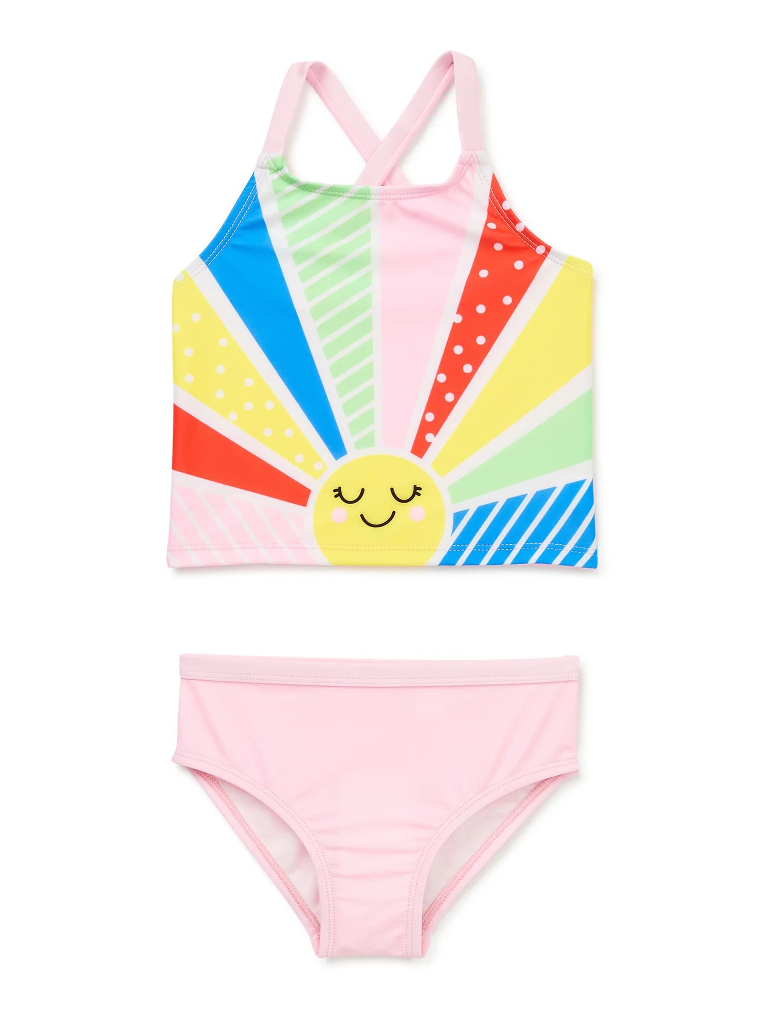 Wonder Nation Toddler Girl Sunshine Swim Tankini Set, 2-Piece, Sizes 12M-5T | Walmart (US)