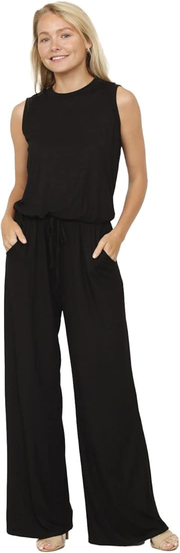 Eloges Women's Tie Back Short Sleeve|Sleeveless Jumpsuit |S-3X Plus | Amazon (US)