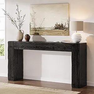 Solid Wood Console Table, 63-Inch Farmhouse Sofa Table Behind Couch for Entryway, Living Room, Fo... | Amazon (US)