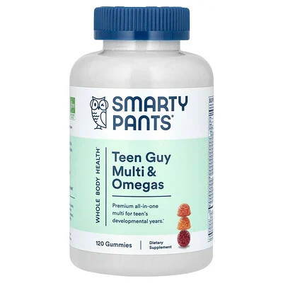 SmartyPants, Teen Guy Multi & Omegas, Orange, Cherry, and Lemon Lime, 120 Gummies | iHerb