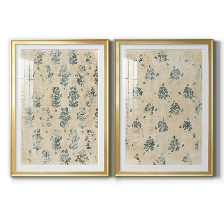 Wexford Home Vintage Blockprint I Premium Framed Print, 18.5" x 24.5" - Ready to Hang, Gold (Set ... | Walmart (US)