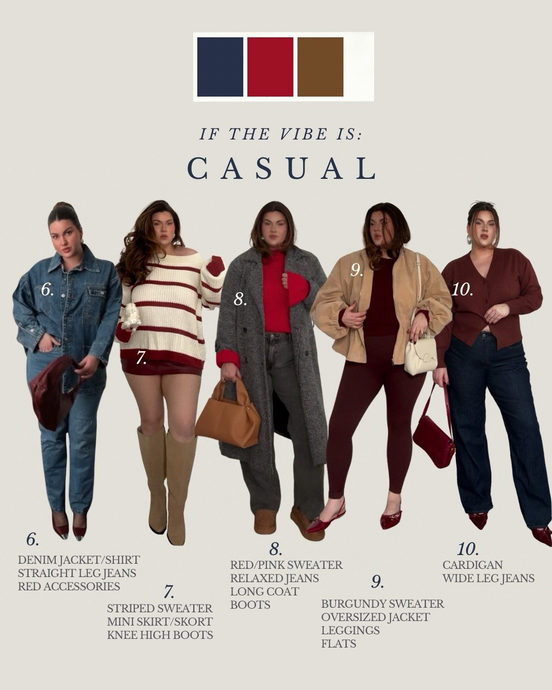 Casual outfit ideas for Valentine’s Day ❤️

•Wearing XL/US 14 in tops and jackets 
• wearing 33R in the jeans 

#LTKMidsize #LTKValentine #LTKSeasonal