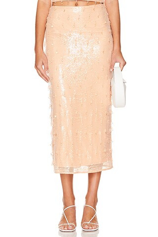 by Marianna Ceci Sequin Midi Skirt in Blush Nude | Revolve Clothing (Global)