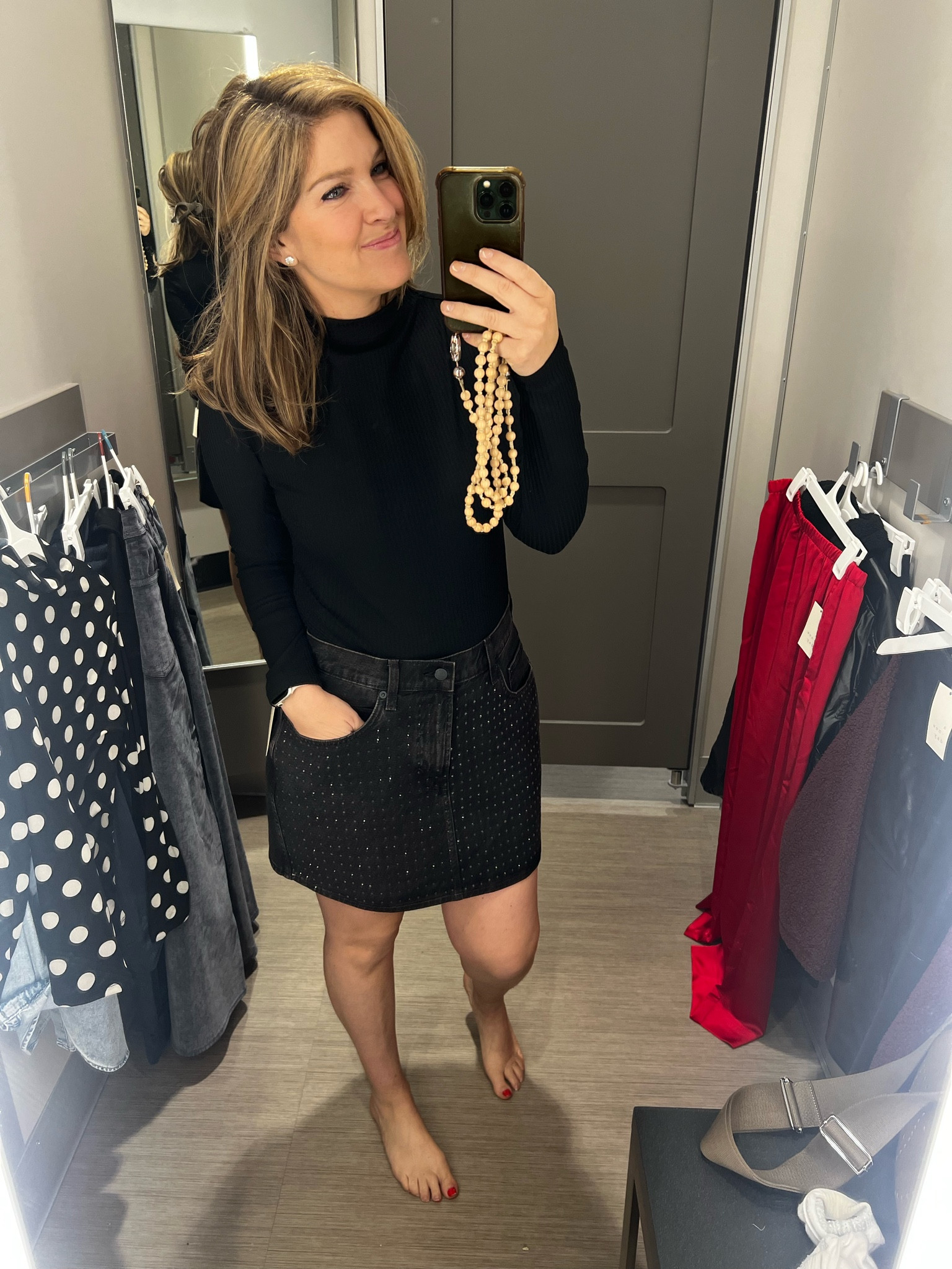 Prettiest rhinestone denim skirt from Target! Comment “SHOP” for links - or shop via the link in my bio, in stories, or in my “November Reels” highlight!

This denim skirt is SO fab and on sale today! Perfect for the holiday season with tights and booties - but equally as cute in summer time with a tee shirt. Obsessed!

#targetfind #targetstyle

#LTKHoliday #LTKStyleTip #LTKFindsUnder50