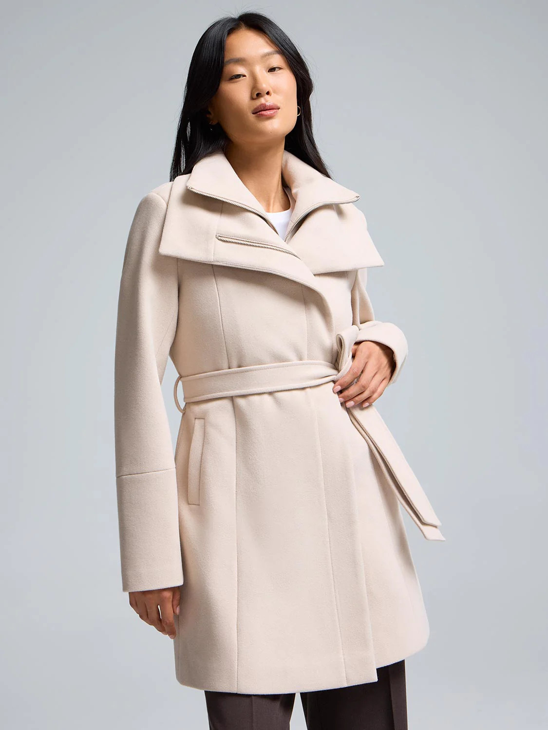 Double-Collar-Faux-Wool-Coat | Suzy Shier