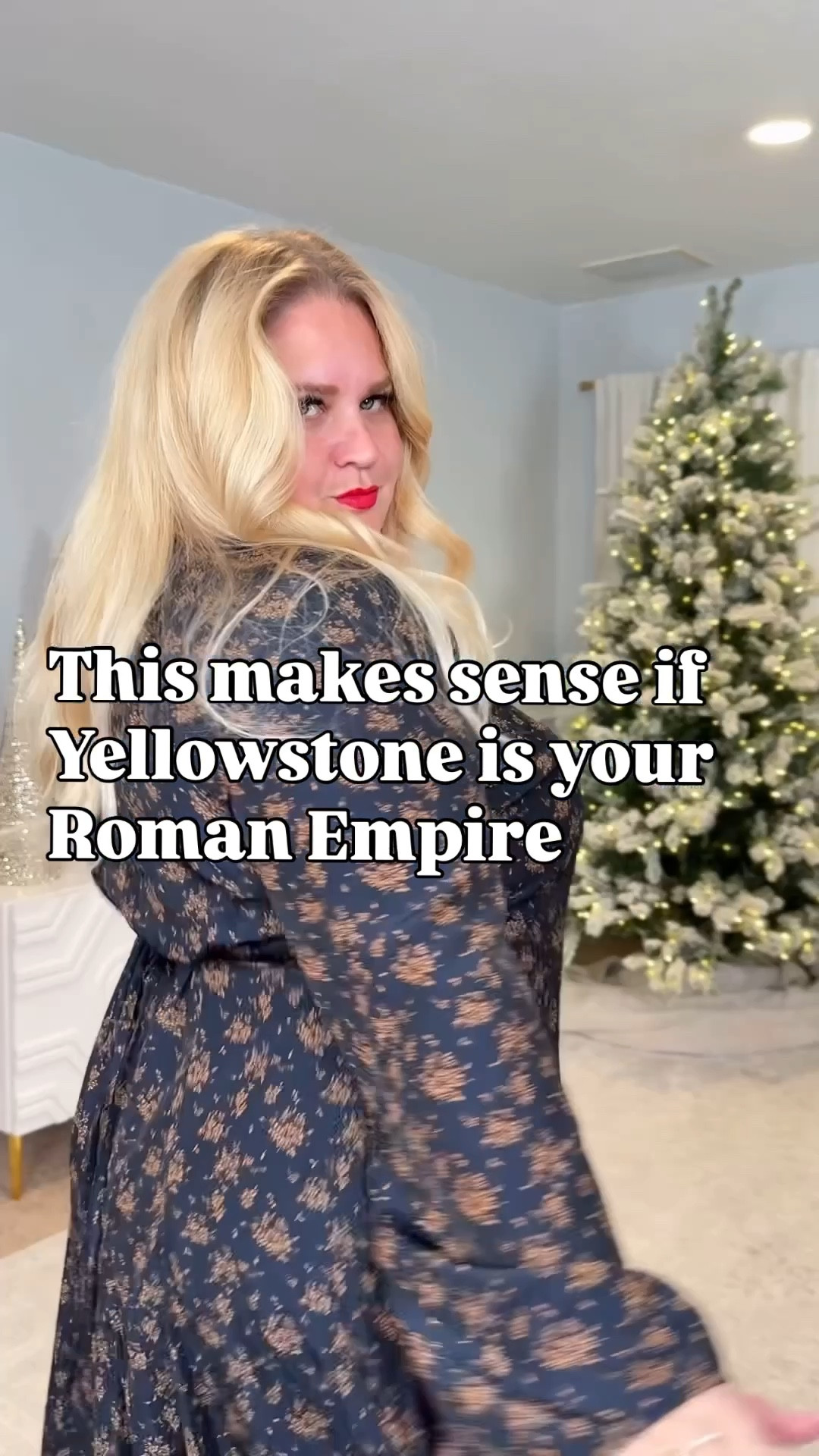 Black coat linked on Instagram - DM me there for link
Wearing 1x and xxl
Everything here is from Target and wearable Western, not costume.

The navy blue long sleeve mini has a soft floral print, an easy swing shape, and room through the midsection without looking oversized. It’s the kind of dress you can throw on and still look intentional.

The fringe ankle boots do all the heavy lifting. Suede look, real movement, and they instantly give every dress that Western edge without trying too hard.

The red smocked mini is stretchy, comfortable, and forgiving. It pulls in where you want shape but still lets you breathe and move.

The long sleeve red mini with the keyhole neckline is fitted but not stiff. The neckline adds interest without being low cut and the fabric smooths instead of clings.

The red twist-back mini is body-skimming in a confident way. Structured enough to feel dressed up, still comfortable enough to actually wear.

The red tie-neck maxi is lightweight and flowy with great movement. Easy with boots, flats, or a jacket and feels effortless Western.

Affordable. Easy. Real-life Yellowstone energy.

#LTKPlusSize #LTKFindsUnder50 #LTKOver40