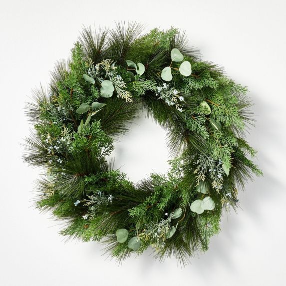 Extra Large Long Needle Pine with Wreath Green - Threshold&#8482; designed with Studio McGee | Target